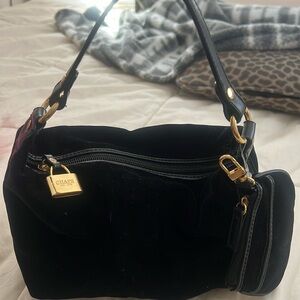 Chaps Black Velvet Women's Bag